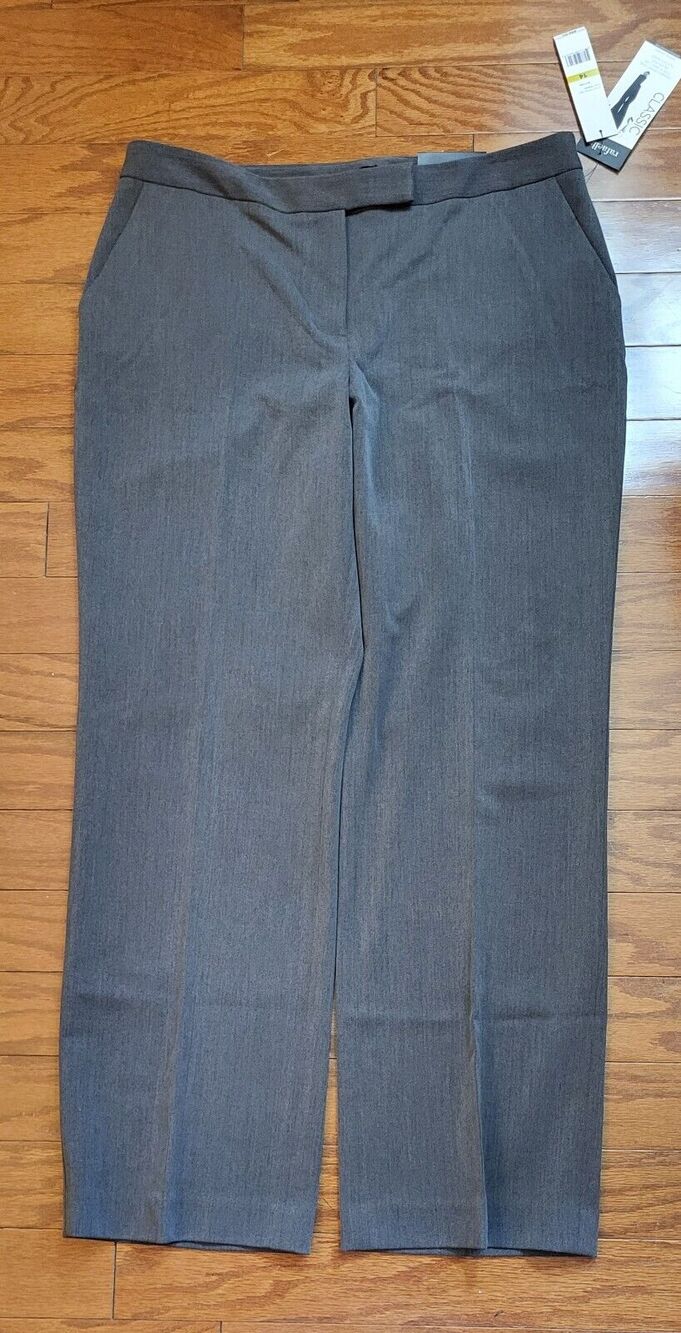 Rafaella NWT Women’s Size 14 Classic Fit Charcoal Gray Higher Rise Pant MSRP $58